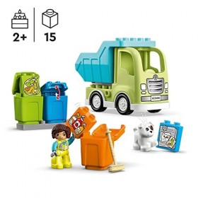 LEGO 10987 Duplo Ma Ville Le Camion de Recyclage, Jouets Éducatifs et de Tri de Couleurs pour Enfants et Bébés Dès 2 Ans, Dév