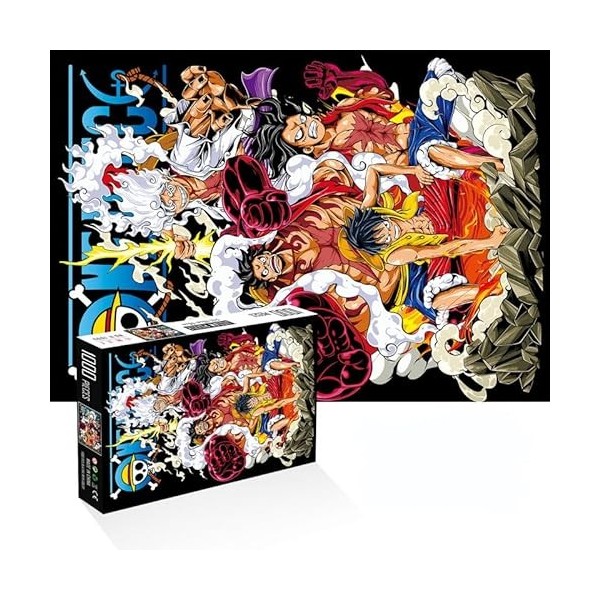 One Piece Puzzle CBOSNF 1000 Pièces Luffy Puzzle One Piece Jigsaw Puzzle Cartoon Anime Puzzle Jeu de Placement Coloré pour le