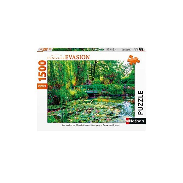 Nathan - Puzzle 1500 pièces - Les jardins de Claude Monet, Giverny - Adultes et enfants dès 14 ans - Puzzle de qualité supéri