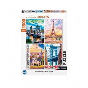 Nathan - Puzzle 1500 pièces - Les plus belles villes du monde - Adultes et enfants dès 14 ans - Puzzle de qualité supérieure 
