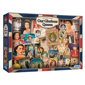 Puzzle Our Glorious Queen de 1000 pièces | Puzzle durable pour adultes | Planche 100 % recyclée | Gibsons Games
