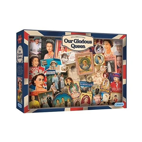 Puzzle Our Glorious Queen de 1000 pièces | Puzzle durable pour adultes | Planche 100 % recyclée | Gibsons Games