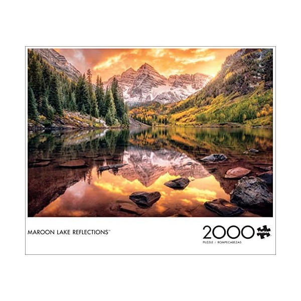 Buffalo Games - Réflexion du lac marron – Puzzle de 2000 pièces pour adultes – Puzzle stimulant parfait pour les soirées de j