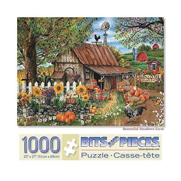 Bits and Pieces - Puzzle 1000 pièces pour adultes – Bountiful Meadows Farm – Puzzle de 1000 pièces par lartiste Thomas Wood