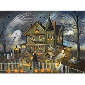 Bits and Pieces - Puzzle 1000 pièces pour adultes – Haven hanté – 1000 pièces Halloween Jack-O-Lanterns par lartiste Ruane M