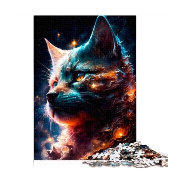 Puzzles pour Adultes 500 pièces Chat Jouant du Violoncelle Puzzle Adulte Puzzles en Bois Puzzles en Bois Puzzle Durable pour 