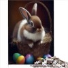 Puzzles 500 pièces pour Adultes Lapin de Pâques Lapin Animal Puzzle Amusant pour Adultes Puzzles en Bois pour Adultes Puzzles