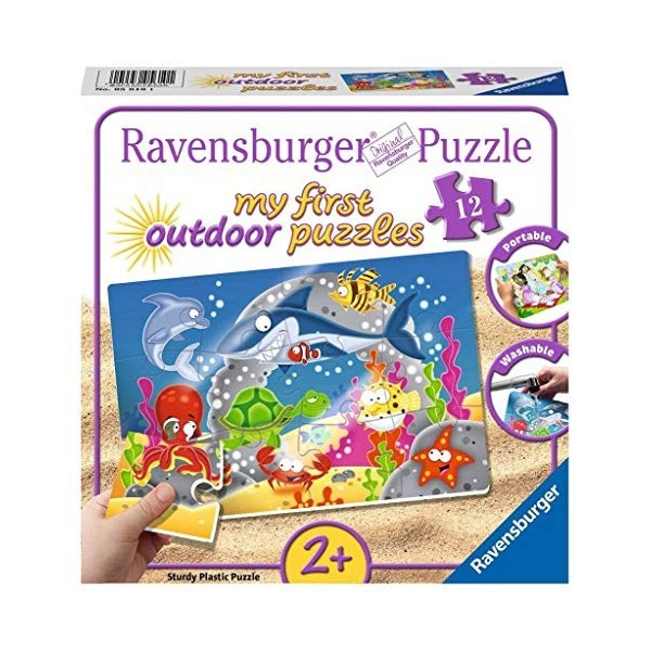 Ravensburger- My First Outdoor Puzzle Amusant Monde sous-Marin Enfant, 05610, Blanc