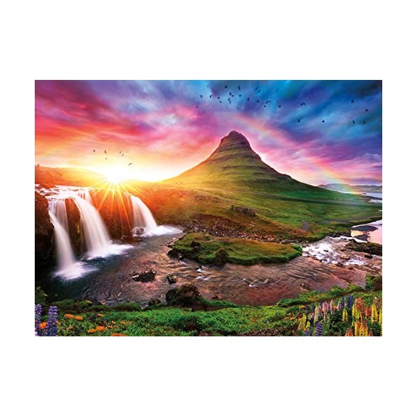 Buffalo Games - Coucher de soleil de lIslande – Puzzle de 1 000 pièces multicolore, 77 cm L x 50 cm l 