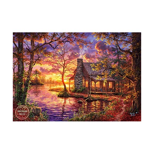 Couche de soleil sur létang - Puzzle 500 pièces Anatolian