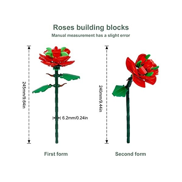 Bloc Bouquet, Bouquet de Fleurs Fraiches - LNSYSNS Bouquet Construction - Rose Artificielle est Un Puzzle pour Garçons et Fil