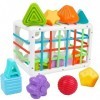 Umitive Bébé Jouet 6 Mois, Jeux Montessori Bébé Eveil - Cube Empilables dactivité Bébé，Jeux de tri de Formes 14 Pièces Jeux 