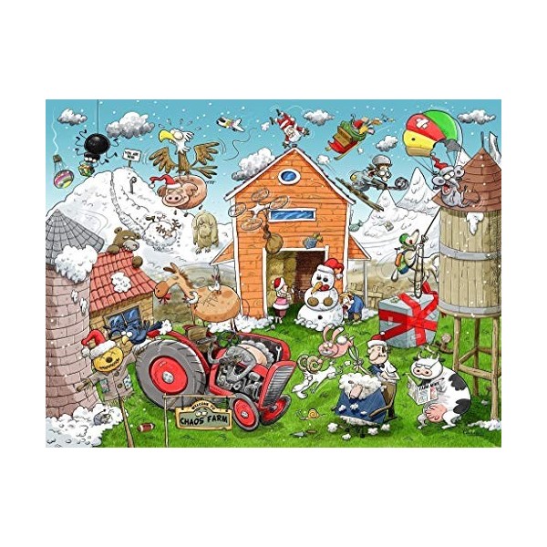 All Jigsaw Puzzles- Christmas at Chaos Farm Puzzle 500 pièces, AJP10663