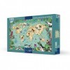 Puzzle carte du monde 1000 pièces – Chaque pièce est unique – Jeu amusant pour adultes – Oiseaux, montgolfière, voyage,