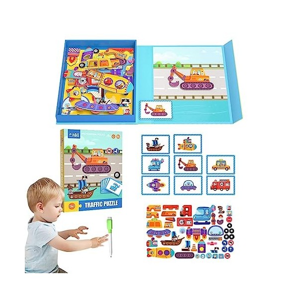 vzfit Puzzles magnétiques pour enfants, puzzles pour tout-petits - Jouet de société magnétique pour filles, jouet amusant et 