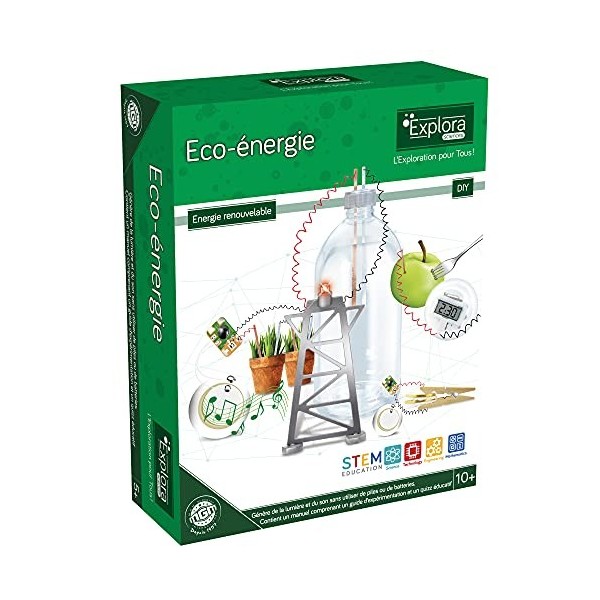 Explora - Expérience Eco Energie Renouvelable - Expérience Scientifique - 544067 - Notice dAssemblage et Quiz Éducatif - Kit
