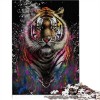 Tigre coloré Puzzle pour Adultes Puzzles Adultes Puzzles Cadeaux Puzzle en Bois pour Adultes Enfants Jeu éducatif pour Enfant