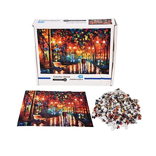 AiQima Puzzle, Jouet de Puzzle, 1000 Pièces, Jouet de Divertissement Créatif, Puzzle Solide, Marche Sous La Pluie, Pour Adole