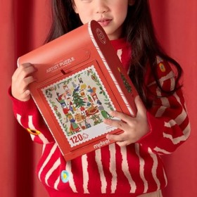 Oldmoom Puzzles de Noël - Puzzle de Noël 120 pièces,Puzzle débutant pour garçons et Filles âgés de 4 à 6 Ans, Jouets éducatif