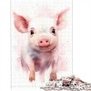 Puzzles pour Adultes Aquarelle Cochon Rose 500 Puzzles Adultes et Enfants Puzzle en Bois pour Adultes Puzzle pour Adultes et 