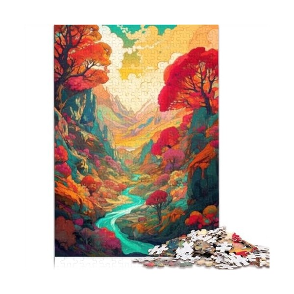 Puzzles 500 pièces Puzzles pour Adultes Enfants Peinture Phare pour Adultes Puzzle en Bois Puzzle pour Adultes Jeu éducatif d