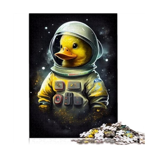 Puzzle pour Adultes et Enfants Canard en Caoutchouc Astronaute 500 pièces Adultes Puzzle Cadeaux Puzzle en Bois Jeu éducatif 