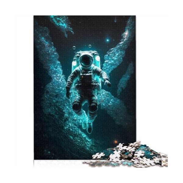 Puzzles 500 pièces pour Adultes astronautes Panda Puzzles Adultes Puzzles Cadeaux Puzzles en Bois pour Adultes apprenant des 