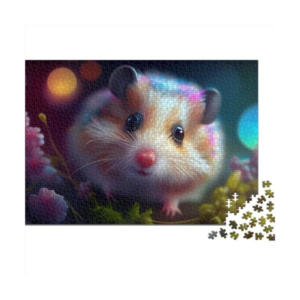 Puzzles Puzzles Hamster coloré 500 pièces pour Adultes Puzzles pour Adultes Cadeaux Puzzle en Bois Cadeaux pour Le Plaisir en