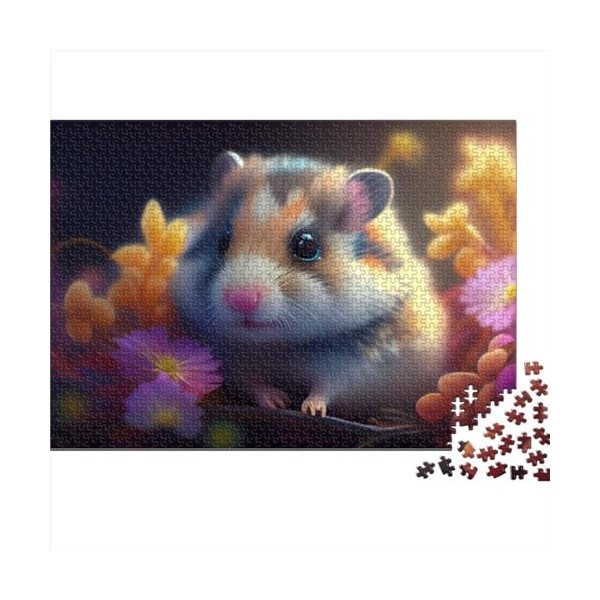 Puzzles Puzzles Hamster coloré 500 pièces pour Adultes Puzzles pour Adultes Cadeaux Puzzle en Bois Cadeaux pour Le Plaisir en