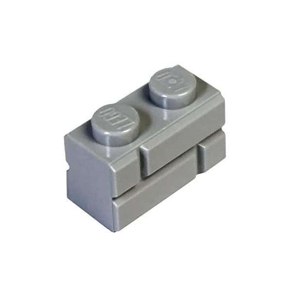 LEGO Parts and Pieces: Light Gray Medium Stone Grey 1x2 Masonry Profile Brick x100