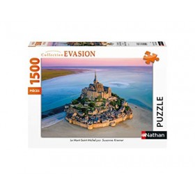 Nathan - Puzzle 1500 pièces - Le Mont-Saint-Michel - Adultes et enfants dès 14 ans - Puzzle de qualité supérieure - Encastrem