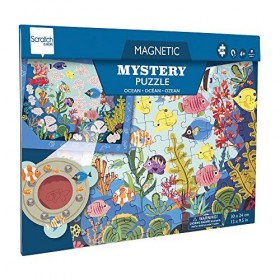 SCRATCH 276181241 Puzzle magnétique pour Enfants à partir de 4 Ans avec loupe Magique Océan 80 pièces