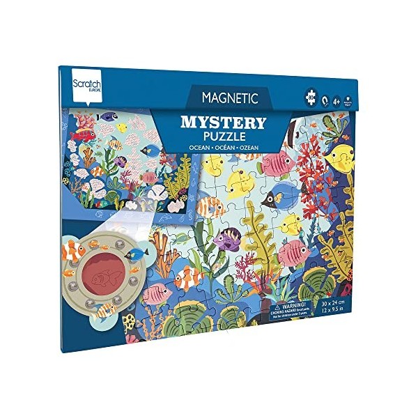 SCRATCH 276181241 Puzzle magnétique pour Enfants à partir de 4 Ans avec loupe Magique Océan 80 pièces