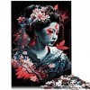 Geisha Neon Cherry Blossom Puzzle 500 pièces Jigsaws Jigsaw PuzzleJigsaw Puzzles Teens Kids 500 pièces 19.7" x 20.47"/38 * 52