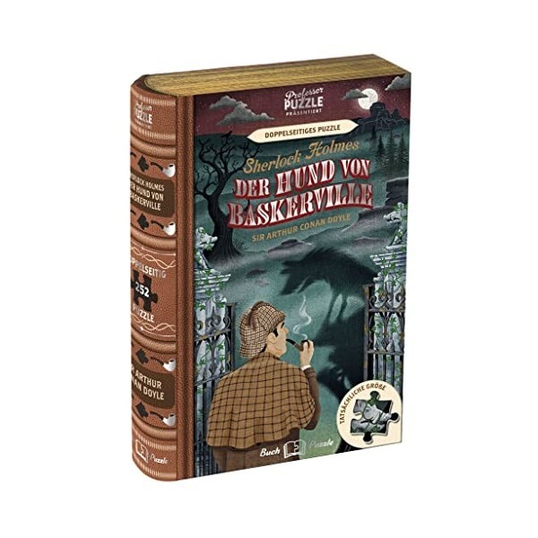 moses Professor Sherlock Holmes 252 pièces Double Face pour Les Fans du Classique Emballage en Forme de Livre Taille Puzzle 2