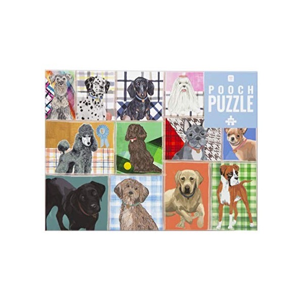 Talking Tables- Puzzle 1000 pièces pour Chien illustrés avec Affiche et fiche-questionnaire Assortis danniversaire, Cadeaux 