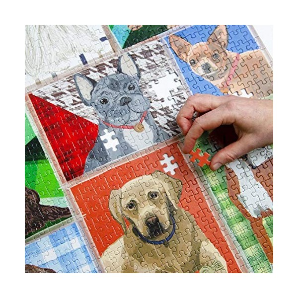 Talking Tables- Puzzle 1000 pièces pour Chien illustrés avec Affiche et fiche-questionnaire Assortis danniversaire, Cadeaux 