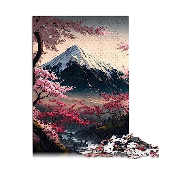 Puzzles de Fleurs de Cerisier Japonais 500 pièces pour Adultes Puzzles pour Puzzles en Bois Puzzles Amusants Jeux 19,7 "x 20,