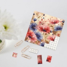 Puzzle de blocs de construction personnalisés - Briques de construction carrées - Paysage naturel - Fleurs de construction po