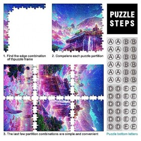 Puzzle de Chute deau pour enfantsPuzzle en Bois pour Adultes 500 pièces Puzzle Cadeaux Famille Puzzle Jeu 19,7 "x 20,47" / 3