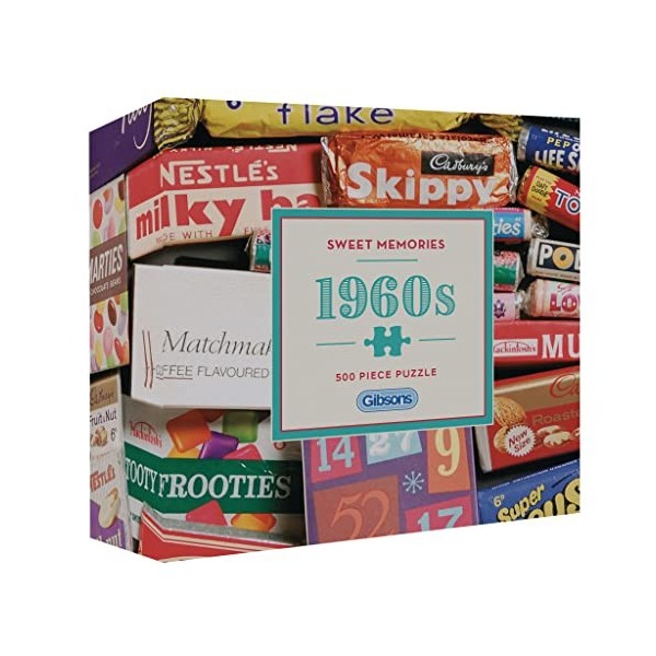 Puzzle Sweet Memories of the 1960 avec coffret cadeau de 500 pièces pour adultes,Puzzle rétro,Robert Opie,Puzzle durable pour