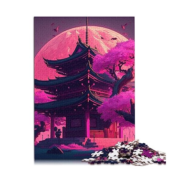 Puzzle Adulte Japonais Temple Bois Puzzle Puzzle pour Adultes et Enfants500 Pièces pour Adultes Famille Grand Cadeau19.7" x 2