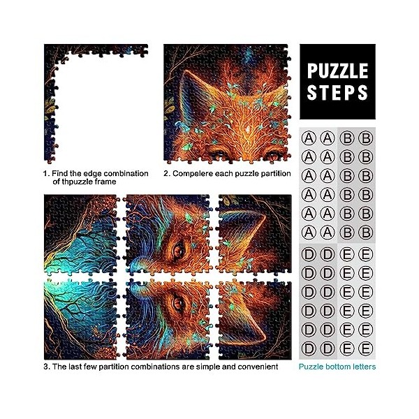 Puzzle pour Adultes Puzzles en Bois de Renard Puzzles pour Adultes 500 pièces comme Cadeaux pour Toute la Famille et 19,7" x 