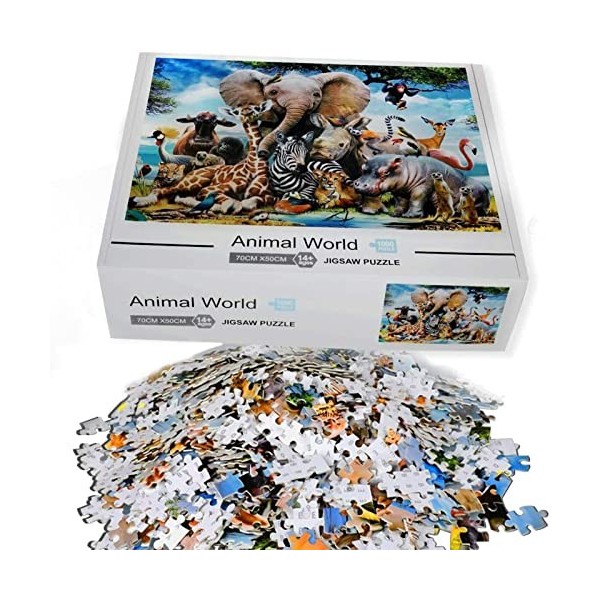 BERULL Puzzle Animaux 1000 Pièces,Puzzles Le Monde des Animaux - Jeu intellectuel pour de 1000 pièces - Puzzles Uniques pour 