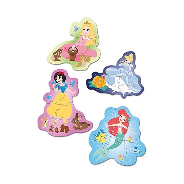 Clementoni - 20825 - My First Puzzle Play for Future - Disney Princess - 3+6+9+12 pièces - Puzzle Enfant - boîte de 4 Puzzles