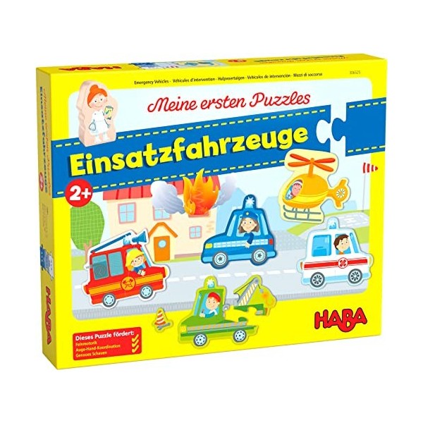 HABA - Mes premiers puzzles - Véhicules dintervention - 2 ans et plus - 306525