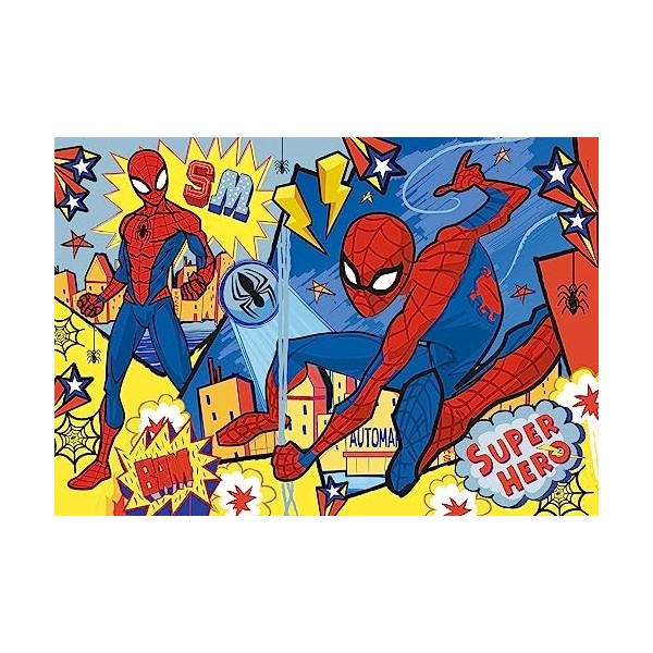 Clementoni- Puzzle Maxi Spiderman Marvel 24pzs Does Not Apply, Spiderman-24 pièces Enfant-fabriqué en Italie, 3 Ans et Plus, 