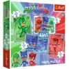 trefl Puzzle 4 en 1 modèle Pj Masks 35-48-54-70 pièces, 34291, Multicolore