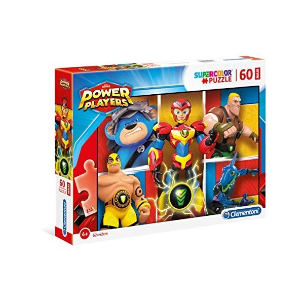 Clementoni Power players-60 Maxi pièces-Puzzle Enfant-fabriqué en Italie, 4 Ans et Plus, 26458, No Color