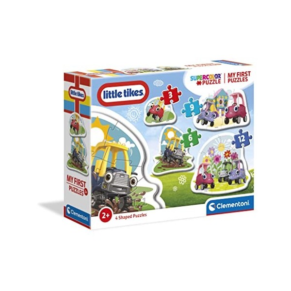 Clementoni My First Little Tikes Enfant-boîte de 4 Puzzles 3, 6, 9 et 12 pièces -fabriqué en Italie, 2 Ans et Plus, 20832, 